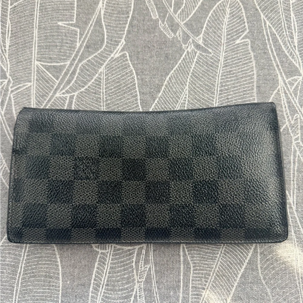 Louis Vuitton Black Textured Long Wallet